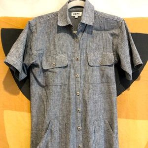 Ozma of California Painters Jumpsuit In Ticking Stripe (XS)